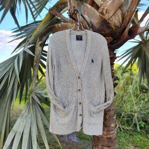 Abercrombie & Fitch M- GRAY KNIT SWEATER CARDIGAN